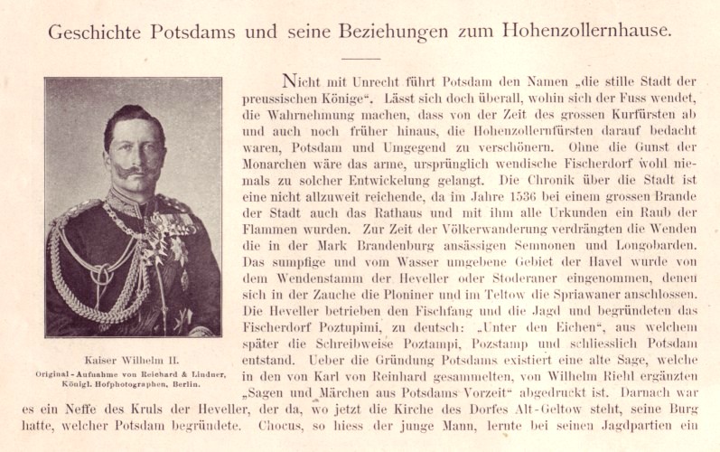 Geschichte Potsdams - Kaiser Wilhelm 2