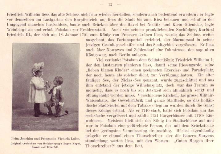 Geschichte Potsdams - Prinz Joachim und Prinzessin Victoria Luise