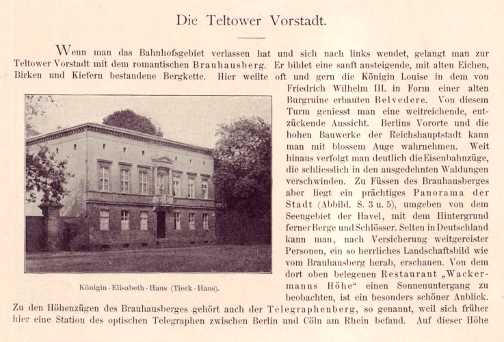 Die Teltower Vorstadt Potsdams - Knigin Elisabeth Haus