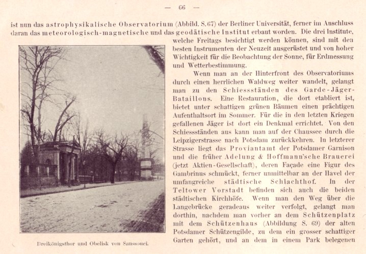 Die Teltower Vorstadt Potsdams - Dreiknigsthor und Obelisk von Sanssouci 