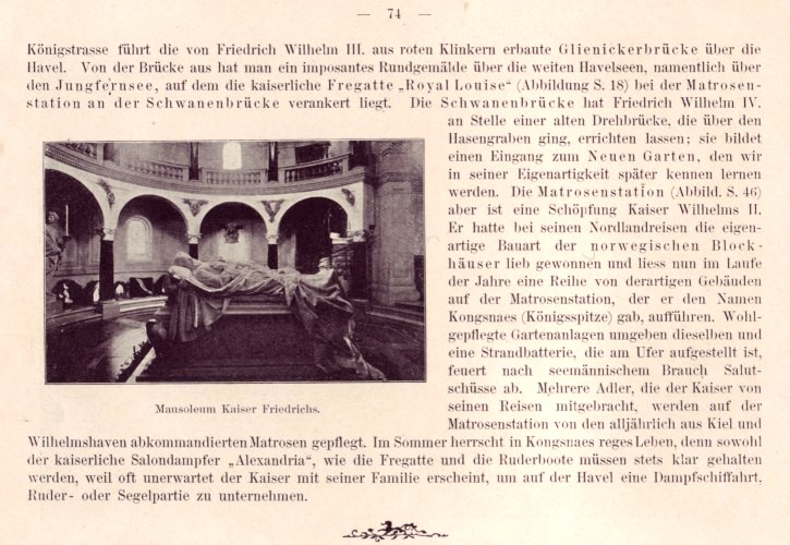 Die Berliner Vorstadt Potsdams - Mausoleum Kaiser Friedrichs
