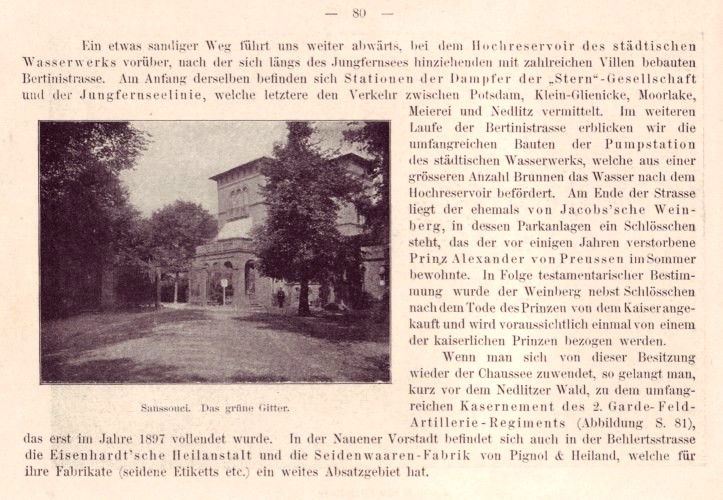 Die Nauener Vorstadt Potsdams - Sanssouci Das Grne Gitter