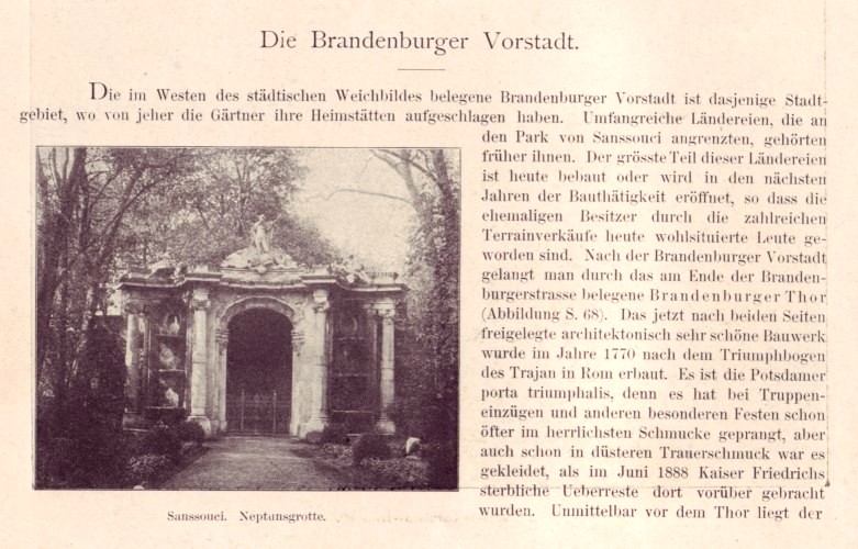Die Brandenburger Vorstadt Potsdams - Sanssouci Neptungrotte