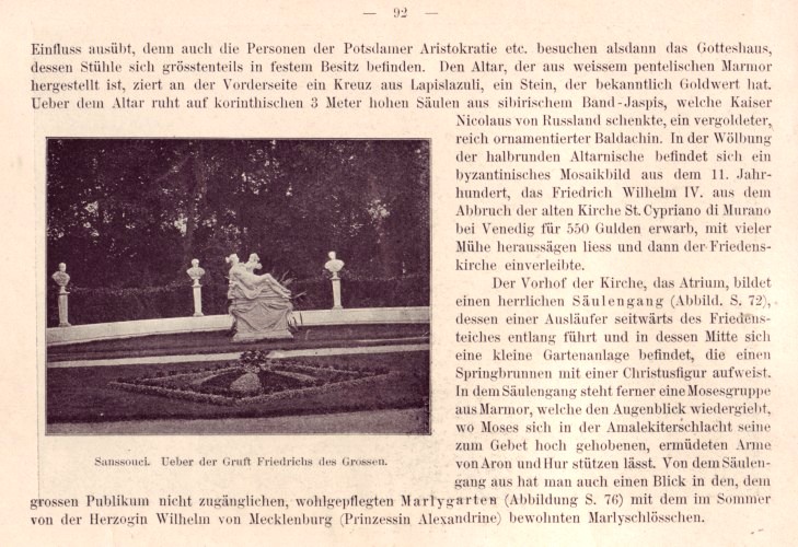 Die Brandenburger Vorstadt Potsdams - Sanssouci ber der Gruft Friedrich des Grossen 