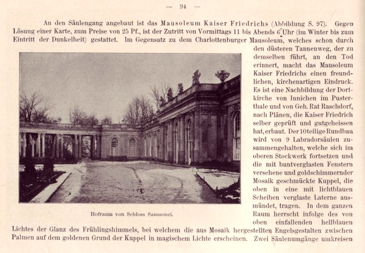 Die Brandenburger Vorstadt Potsdams - Hofraum vom Schloss Sanssouci 