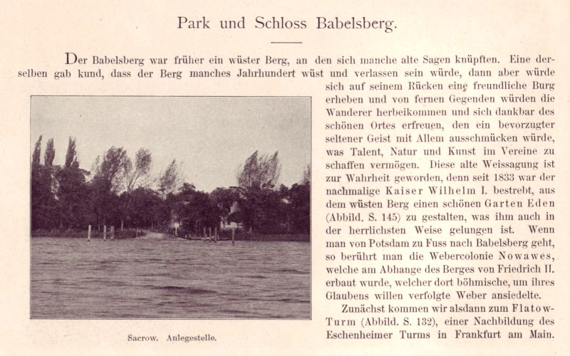 Park und Schloss Babelsberg - Sacrow Anlegestelle