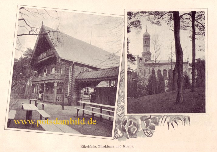 Glienicke - Nicolsköe Blockhaus und Kirche