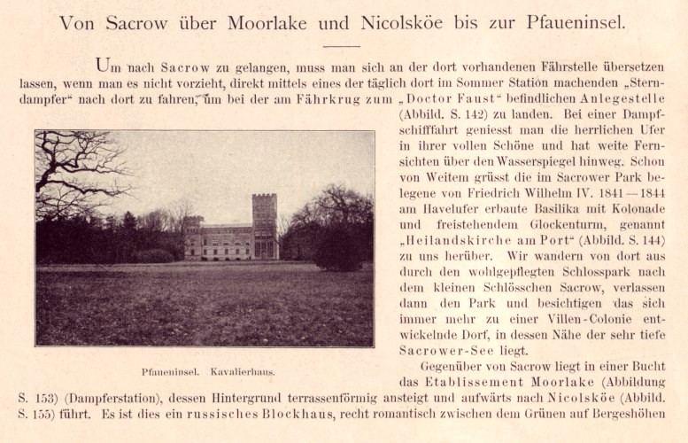 Sacrow, Moorlake, Nicolske, Pfaueninsel - Kavalierhaus