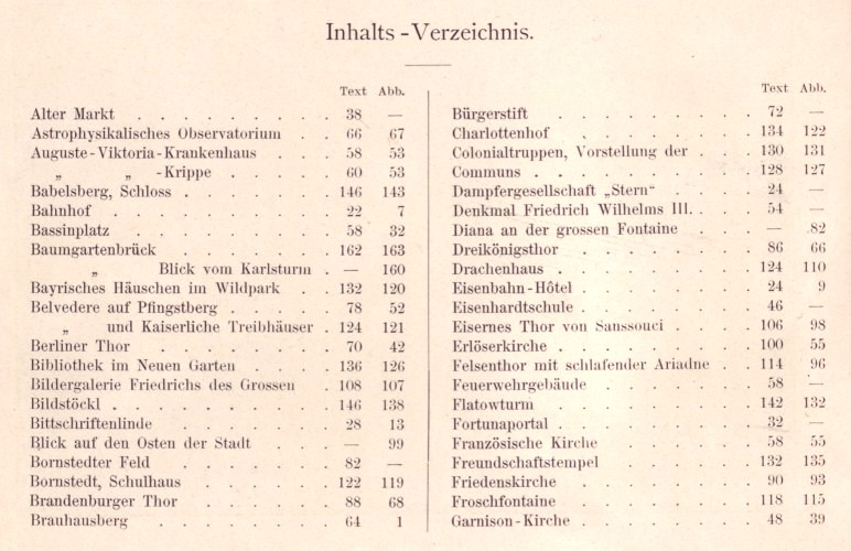 Grsse aus Potsdam - Inhaltsverzeichnis Seite 1