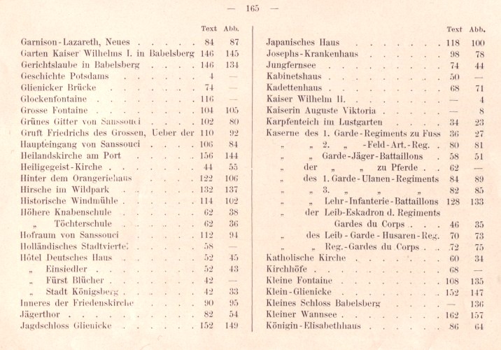 Grüsse aus Potsdam - Inhaltsverzeichnis Seite 2