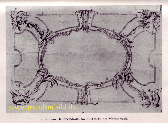 Entwurf Knobelsdorffs fr die Decke des Marmorsaal - Stadtschloss Potsdam