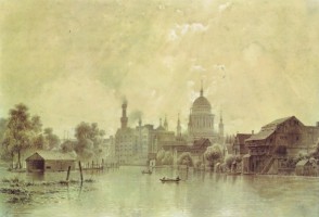 Originalgemälde von F.Kiesling - Alte Fahrt - 1853